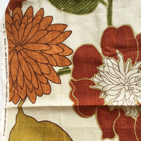Richloom Floral Autumn Fall Leaves Platinum Collection Fabric Remnant 2009 - Picture 4 of 4